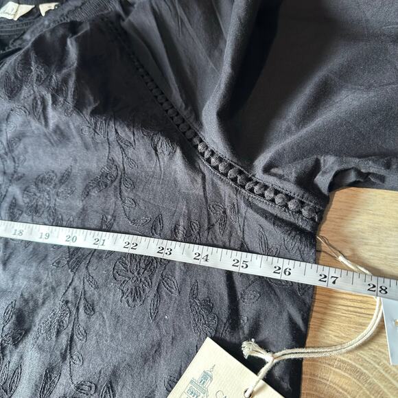 Caffe Marrakesh Embroidered Cotton Long Sleeve Top Black XL - Picture 10 of 11